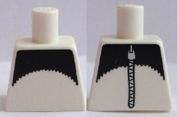 Torso Black Upper Chest and Upper Back with Zipper Pattern
