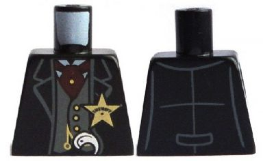 Torso Western Sheriff Star Badge, Vest, Red Ascot Pattern