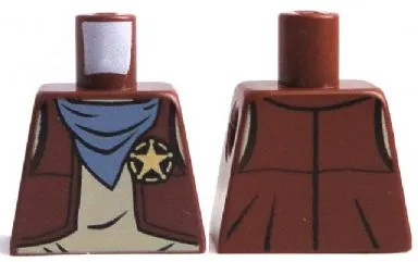 Torso Western Vest with Star Badge and Blue Bandana Pattern