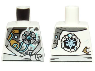 Torso Ninjago Robe with Exposed Mechanical Parts and Ice Power Emblem Pattern