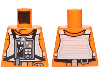 Torso SW Rebel Pilot with Black Belt with Buckle on Back Pattern