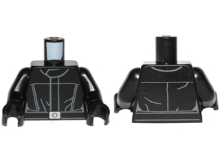 Torso SW Imperial Crew Uniform Jumpsuit, Thin Belt, and Small Silver Buckle Pattern / Black Arms / Black Hands