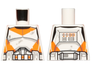 Torso SW Armor Clone Trooper with Orange Markings and Dirt Stains Pattern
