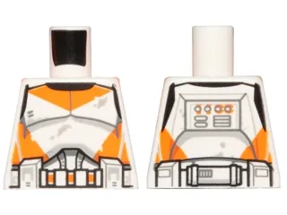 Torso SW Armor Clone Trooper with Orange Markings and Dirt Stains Pattern