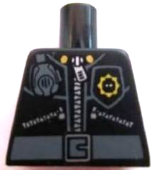 Torso Police 3 Zippers, Minifigure Head Badge, Radio and Belt Pattern (Pattern on Front Only)