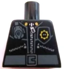 Torso Police 3 Zippers, Minifigure Head Badge, Radio and Belt Pattern (Pattern on Front Only)