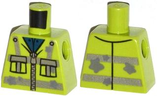 Torso Zipper Jacket with 2 Pockets, Reflective Stripes and Star Shaped Stains Pattern