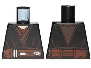 Torso SW Jedi Robe, Reddish Brown Belt Pattern (Anakin Clone Wars)