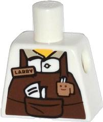 Torso Reddish Brown Apron with Cup and 'LARRY' Name Tag Pattern