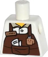 Torso Reddish Brown Apron with Cup and 'LARRY' Name Tag Pattern