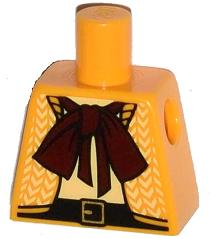 Torso Female Open Herringbone Jacket, Dark Red Bow Tie Scarf, Black Belt with Gold Buckle Pattern