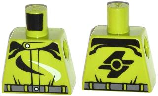 Torso Racing Suit with Dark Bluish Gray Belt and Black and White Swirls Pattern