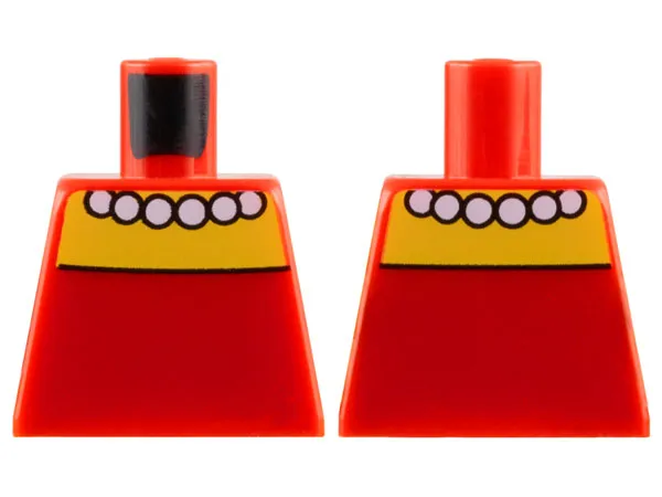 Torso Simpsons Strapless Dress, White Beaded Necklace, Yellow Neck and Shoulders Pattern