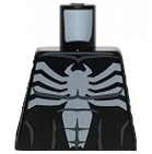 Torso with Dark Bluish Gray Muscles Outline and White Spider Narrow Abdomen Front and Back Pattern
