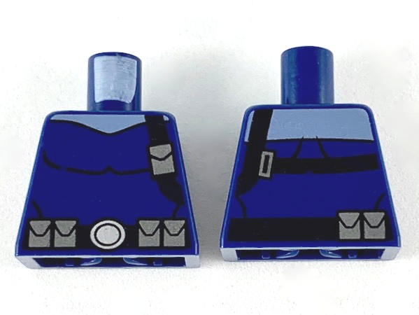 Torso Spider-Man Black Shoulder Strap and Belt with Silver Pouches on Front and Back Pattern (Nick Fury)