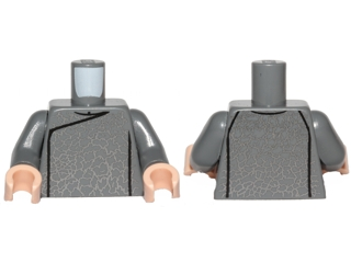 Torso SW Chancellor Palpatine Robe with Silver Pattern / Dark Bluish Gray Arms / Light Nougat Hands