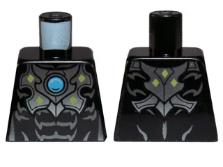 Torso Chima Silver Armor, Muscles and Blue Round Jewel (Chi) Pattern