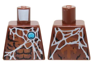 Torso Chima Bare Chest with Spider Web and Blue Round Jewel (Chi) Pattern