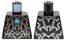Torso Chima Silver Armor, Lime Diamonds and Dark Azure Round Jewel (Chi) Pattern