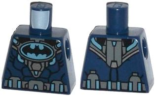 Torso Batman Logo in Medium Blue Oval with Body Armor and Dark Bluish Gray Belt Pattern