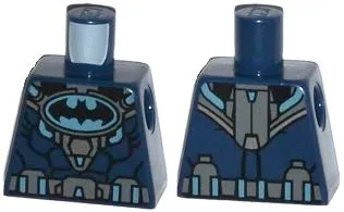 Torso Batman Logo in Medium Blue Oval with Body Armor and Dark Bluish Gray Belt Pattern