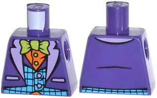 Torso Batman Suit with Medium Azure Vest, Orange Shirt, and Lime Bow Tie Pattern