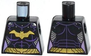 Torso Batman Female Logo with Body Armor and Gold Belt Pattern