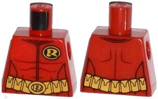 Torso Batman 'R' Symbol, Muscles Outline and Belt with Pockets Pattern