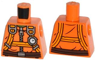 Torso Jumpsuit with Zipper, Harness Straps, Altimeter and Brown Belt Pattern