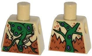 Torso Bat with Vestigial Minifigure Arms, Green and Purple Vein and Dark Orange Fur Pattern