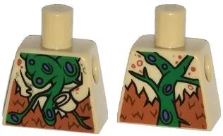 Torso Bat with Vestigial Minifigure Arms, Green and Purple Vein and Dark Orange Fur Pattern