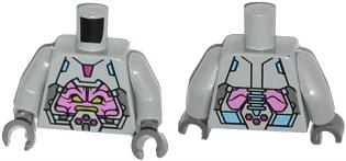 Torso Robot with Armor, Kraang and Control Harness Pattern / Light Bluish Gray Arms / Dark Bluish Gray Hands
