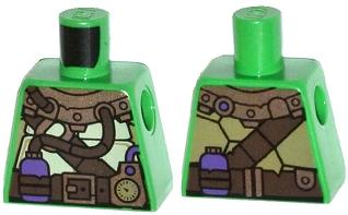 Torso Turtle Shell with Gauge and Purple Diving Bottles Pattern