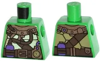 Torso Turtle Shell with Gauge and Purple Diving Bottles Pattern