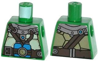 Torso Turtle Shell with Gauge and Blue Diving Bottles Pattern