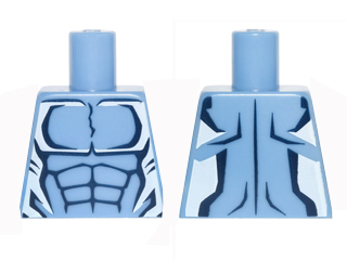 Torso Alien with Dark Blue Muscles Outline and White Edges Pattern