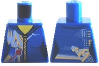 Torso Female Jumpsuit with Zipper, White and Gold Markings and Classic Space Logo Pattern