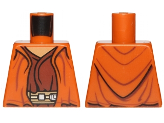 Torso SW Jedi Robe, Dark Tan Belt and Reddish Brown Undershirt Pattern (Ithorian Jedi)