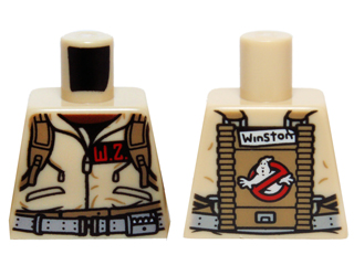 Torso Ghostbusters Jumpsuit with 'W.Z.' ID Badge and 'Winston' on Reverse Pattern