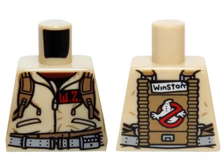 Torso Ghostbusters Jumpsuit with 'W.Z.' ID Badge and 'Winston' on Reverse Pattern