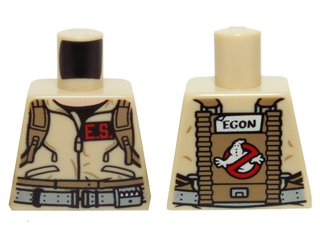 Torso Ghostbusters Jumpsuit with 'E.S.' ID Badge and 'EGON' on Reverse Pattern
