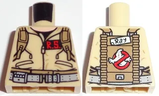 Torso Ghostbusters Jumpsuit with 'R.S.' ID Badge and 'Ray' on Reverse Pattern