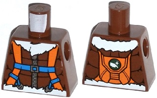 Torso Aviator Jacket with Orange Parachute and Straps, Arctic Explorer Logo on Reverse Pattern