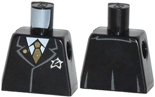 Torso Agents Suit with Ultra Agents Logo and Gold Tie Pattern