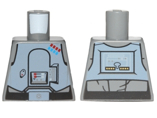 Torso Sand Blue Armor Breastplate, Black Lines with Blue and Red General Insignia Pattern (SW General Veers)