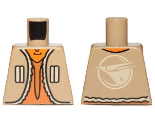 Torso Vest with Vertical Pockets, Dark Orange Undershirt and Bird Logo on Back Pattern (SW Ezra Bridger)