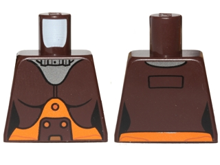 Torso Female Space Jumpsuit with Orange Belt and Silver Neck Plate Pattern (SW Hera Syndulla)