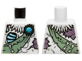 Torso Feathers, Bones, Sand Green Sash, Medium Lavender Sinew Patches and Dark Azure Round Jewel (Chi) Pattern