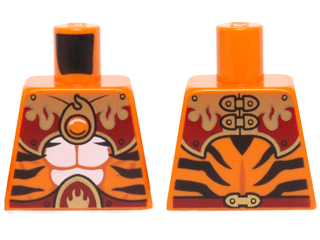 Torso Black Tiger Stripes, Dark Red and Gold Armor and Fire Chi Emblem Pattern