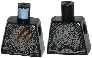 Torso Armor with Silver Exoskeleton and Dark Red Claw Scratch Marks Pattern